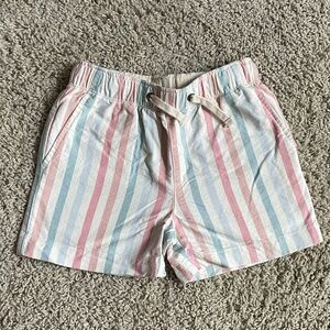 J. Crew Crewcuts Kids Striped Dock Drawstring Shorts - Pink, Blue, White Sz 6